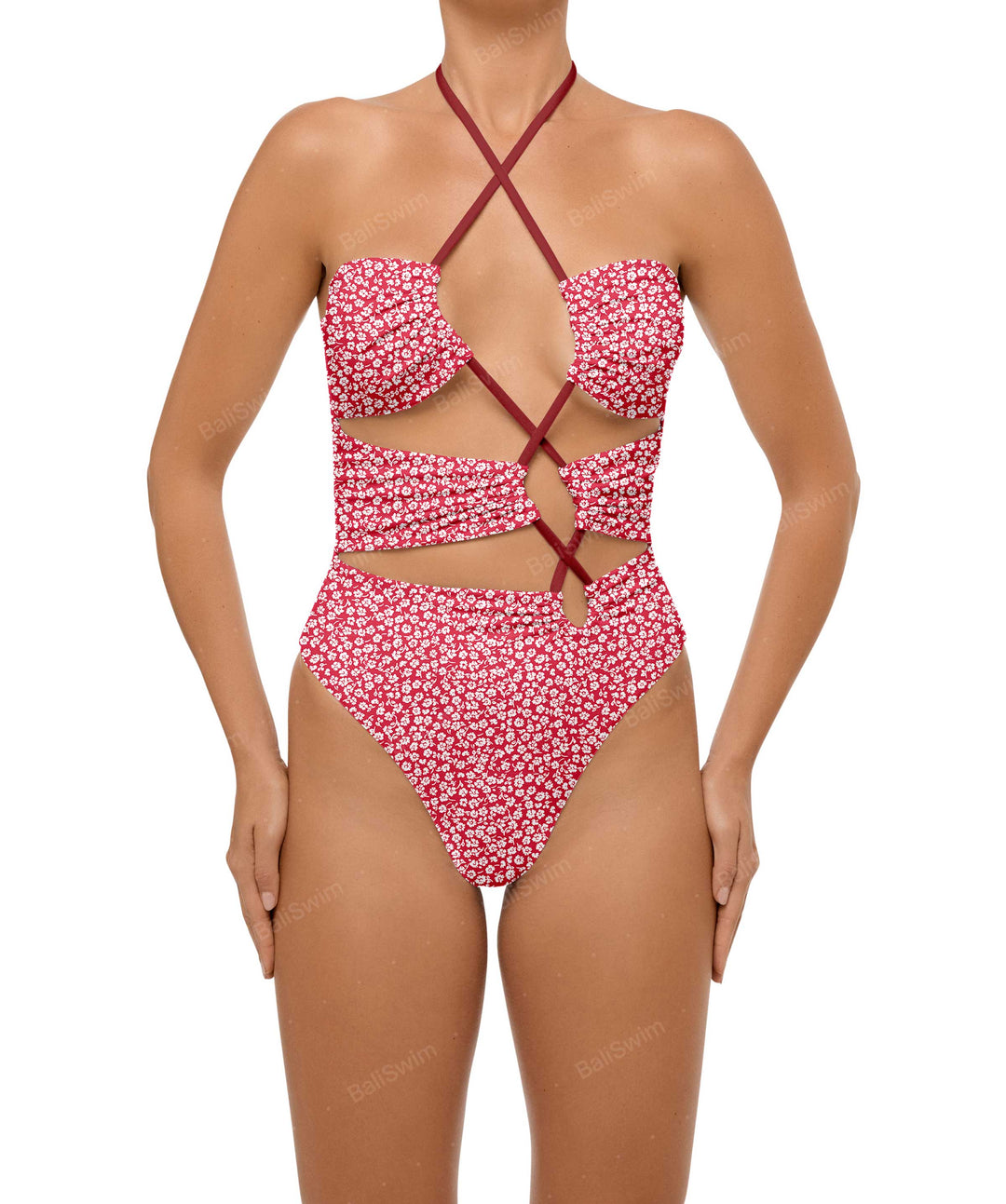 BSWS-S59 Asymmetric Cutout Halter One Piece