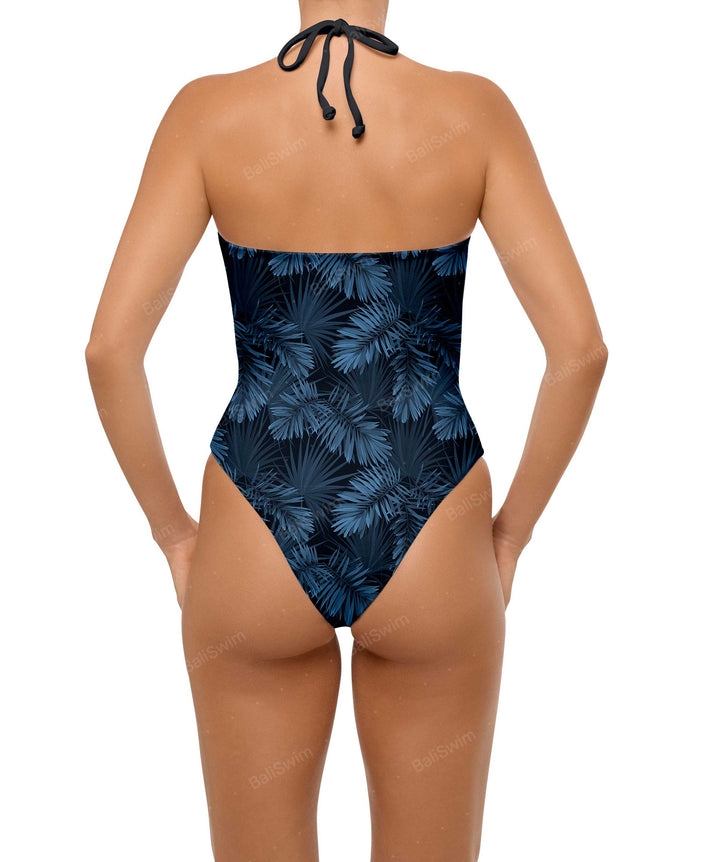 BSWS-S59 Asymmetric Cutout Halter One Piece