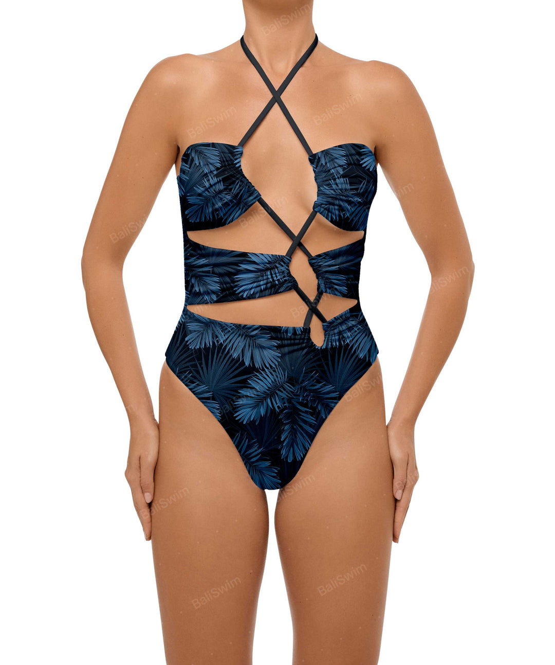 BSWS-S59 Asymmetric Cutout Halter One Piece