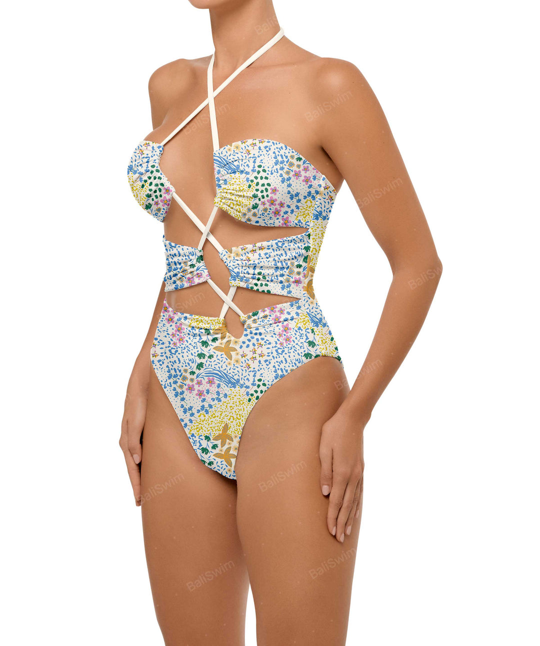BSWS-S59 Asymmetric Cutout Halter One Piece