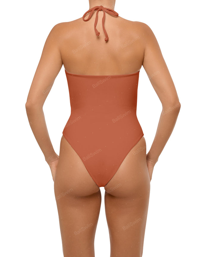 BSWS-S59 Asymmetric Cutout Halter One Piece