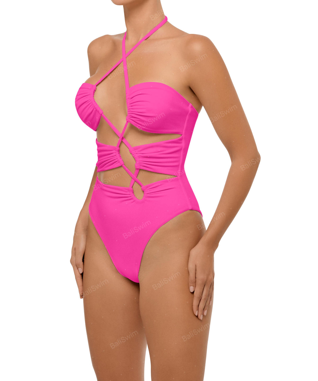 BSWS-S59 Asymmetric Cutout Halter One Piece