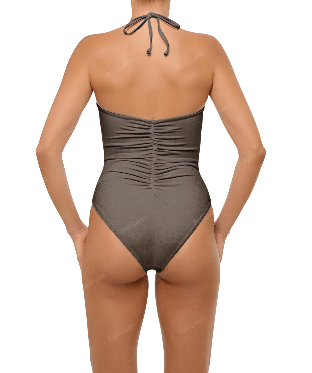 BSWS-S60 Ruched Halter One Piece