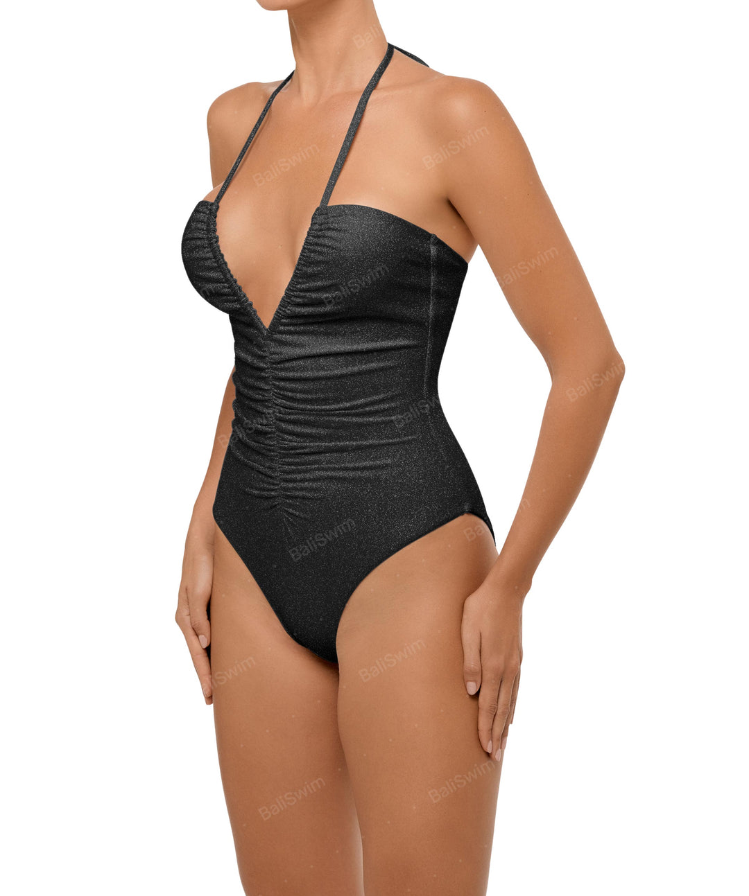 BSWS-S60 Ruched Halter One Piece
