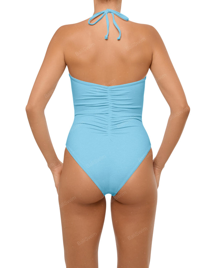 BSWS-S60 Ruched Halter One Piece
