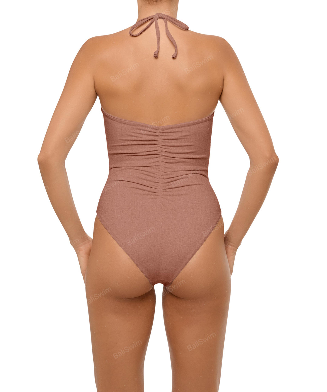 BSWS-S60 Ruched Halter One Piece