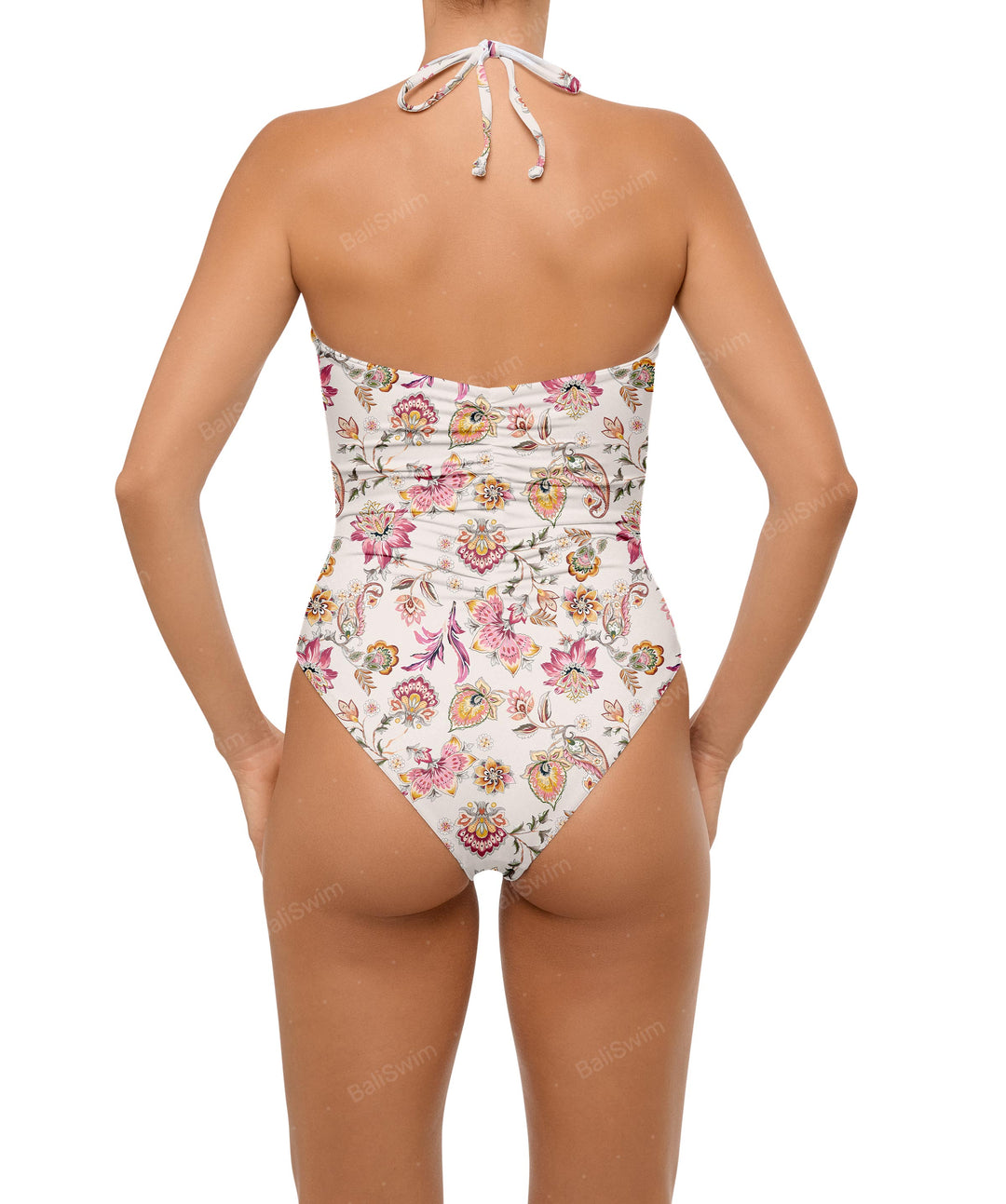 BSWS-S60 Ruched Halter One Piece