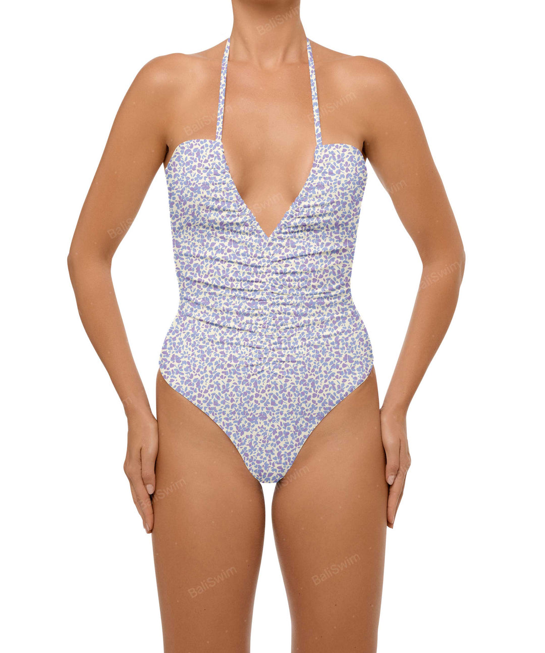 BSWS-S60 Ruched Halter One Piece