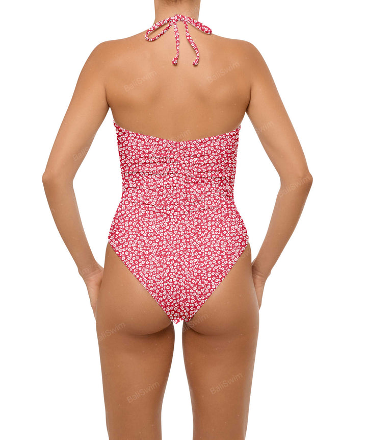 BSWS-S60 Ruched Halter One Piece