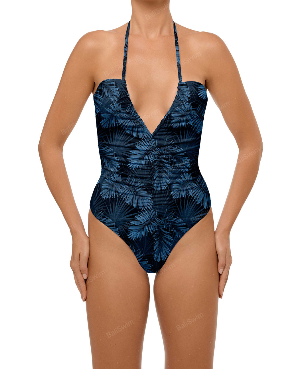 BSWS-S60 Ruched Halter One Piece