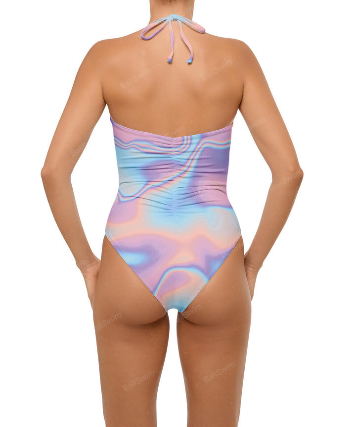 BSWS-S60 Ruched Halter One Piece