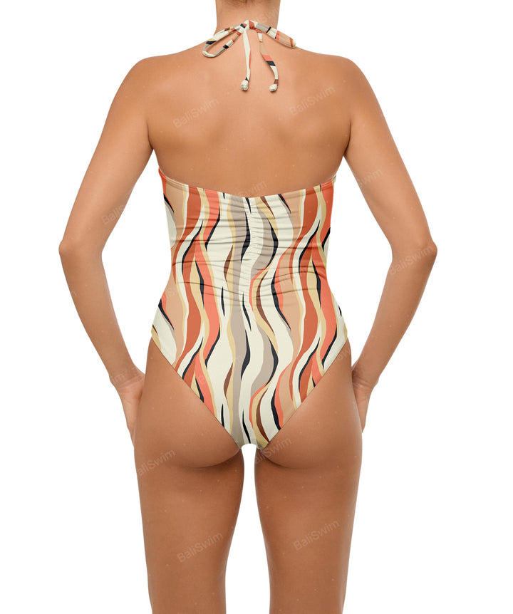 BSWS-S60 Ruched Halter One Piece