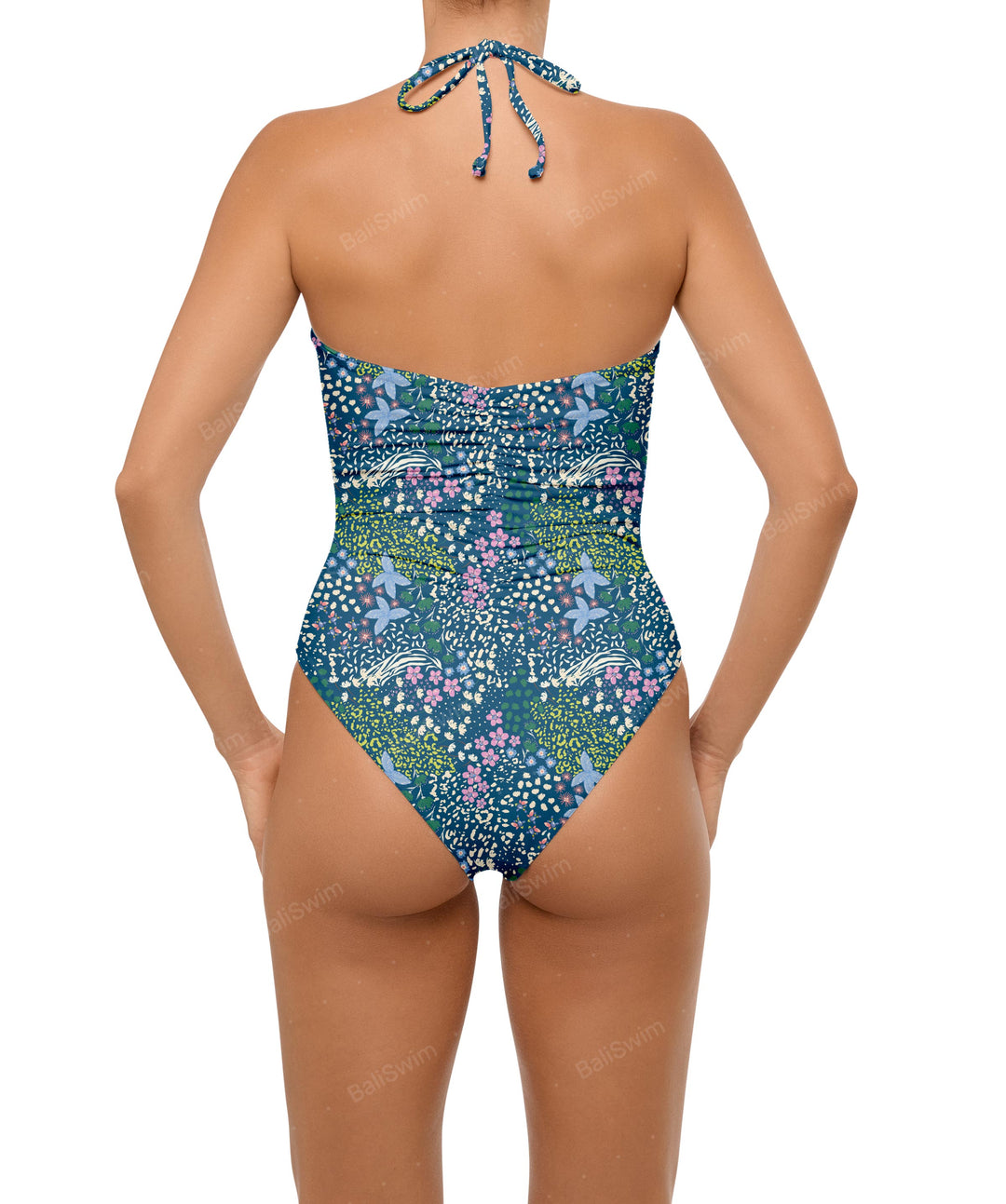 BSWS-S60 Ruched Halter One Piece