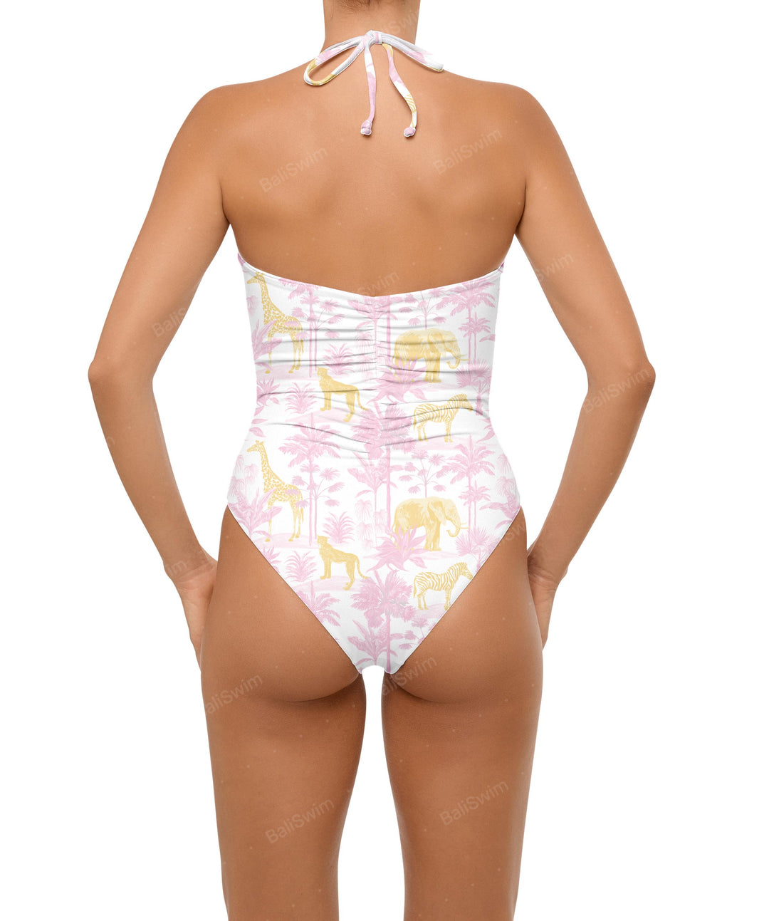 BSWS-S60 Ruched Halter One Piece