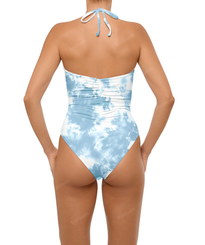 BSWS-S60 Ruched Halter One Piece