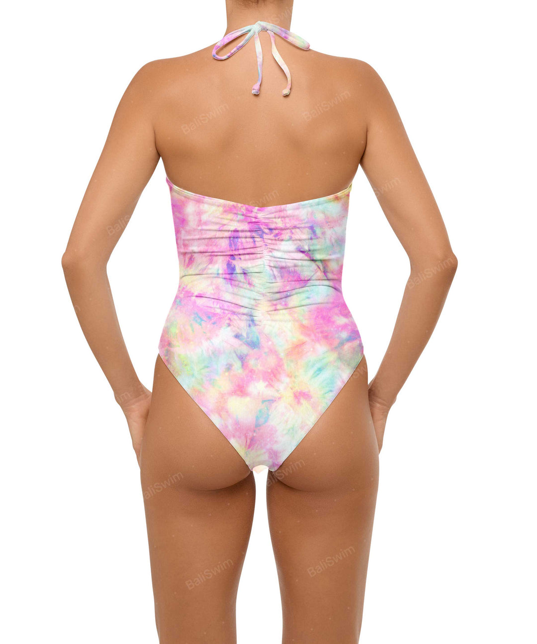 BSWS-S60 Ruched Halter One Piece