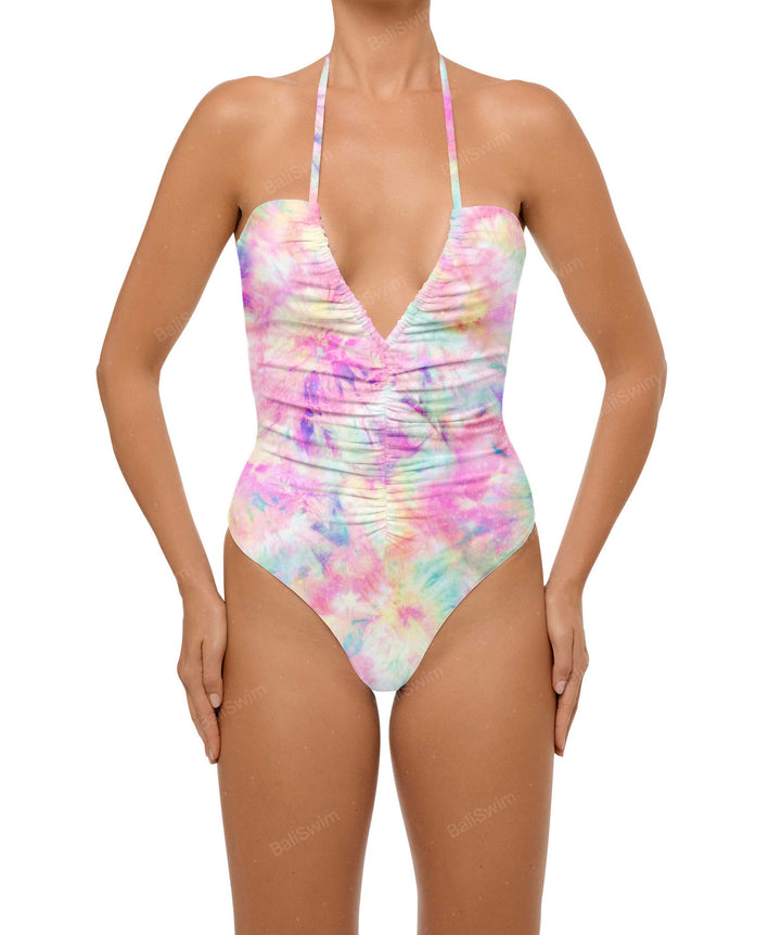 BSWS-S60 Ruched Halter One Piece