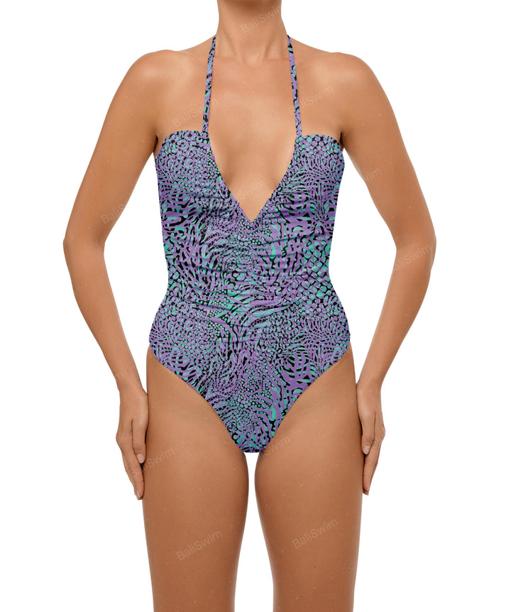 BSWS-S60 Ruched Halter One Piece