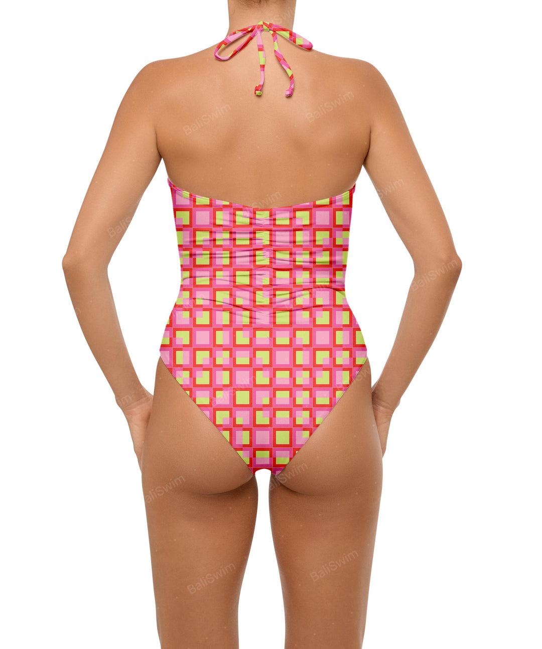 BSWS-S60 Ruched Halter One Piece