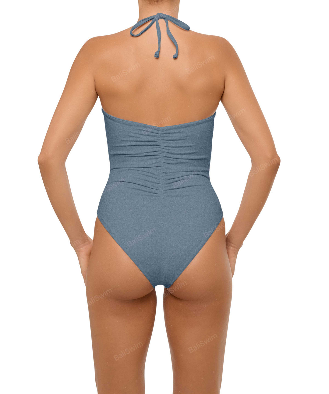 BSWS-S60 Ruched Halter One Piece