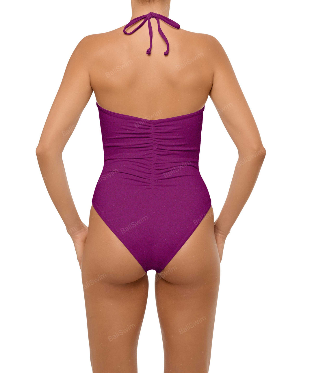 BSWS-S60 Ruched Halter One Piece