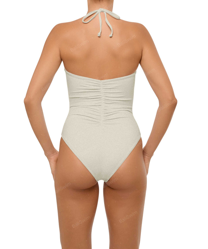 BSWS-S60 Ruched Halter One Piece