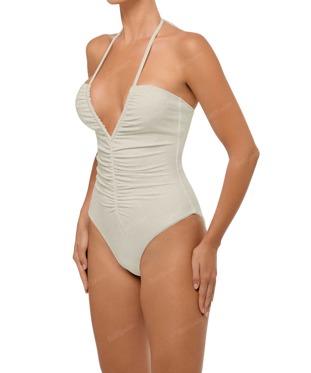 BSWS-S60 Ruched Halter One Piece