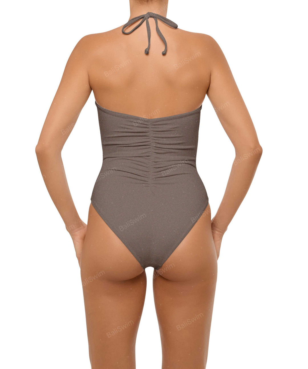 BSWS-S60 Ruched Halter One Piece