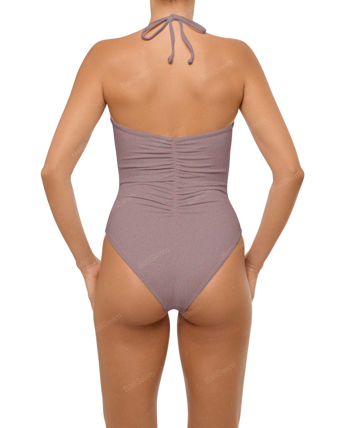 BSWS-S60 Ruched Halter One Piece