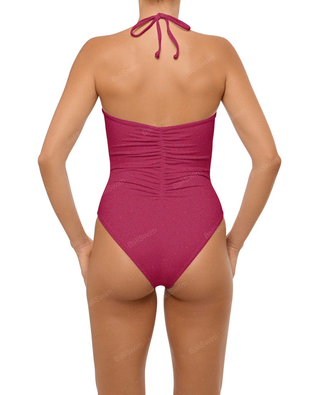 BSWS-S60 Ruched Halter One Piece