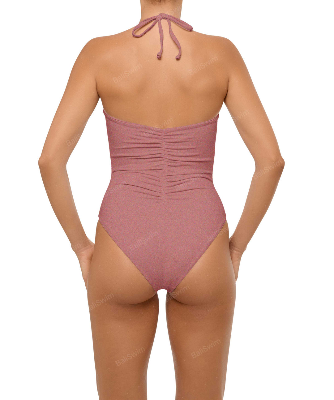 BSWS-S60 Ruched Halter One Piece