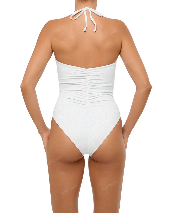 BSWS-S60 Ruched Halter One Piece