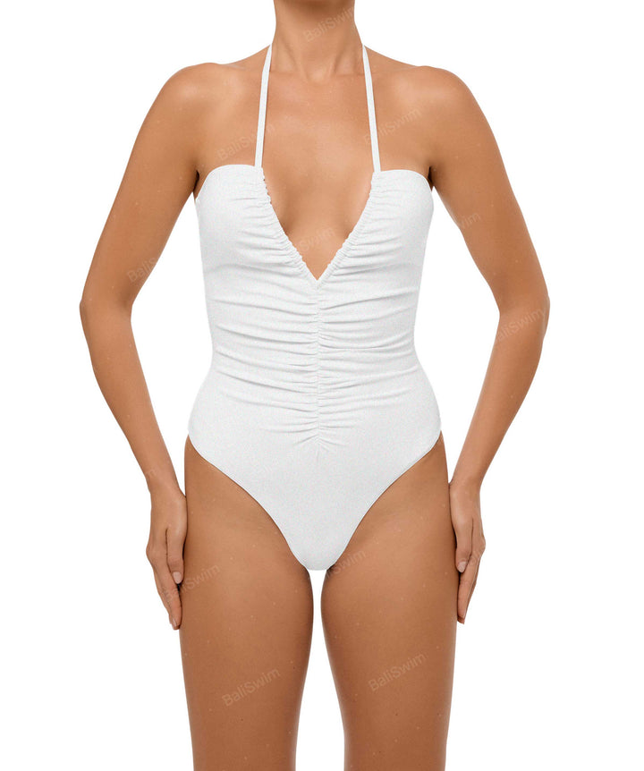 BSWS-S60 Ruched Halter One Piece