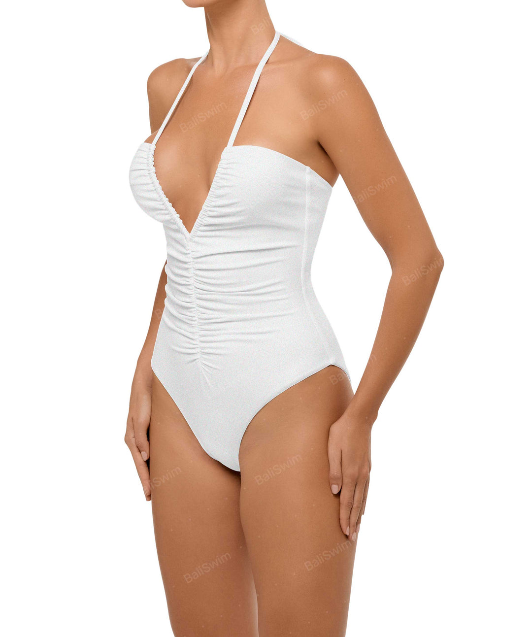 BSWS-S60 Ruched Halter One Piece