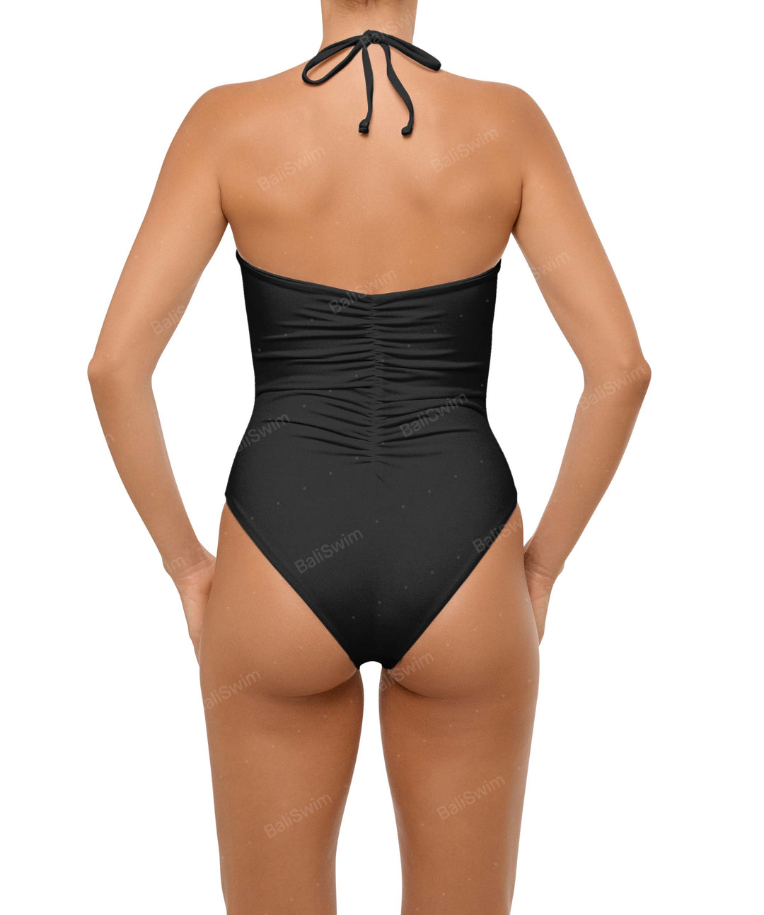 BSWS-S60 Ruched Halter One Piece