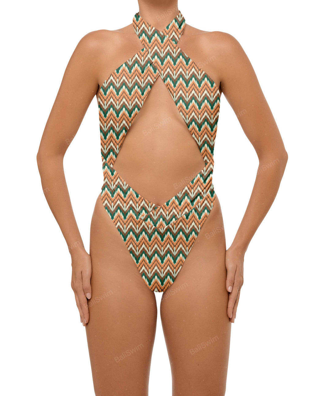BSWS-S62 Halter Cutout Low Back One Piece