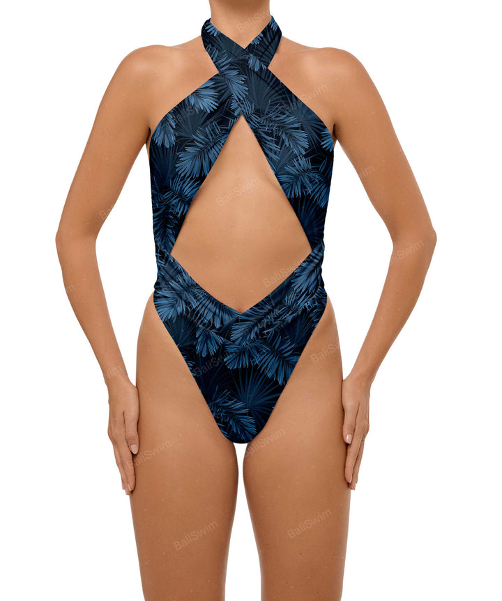 BSWS-S62 Halter Cutout Low Back One Piece