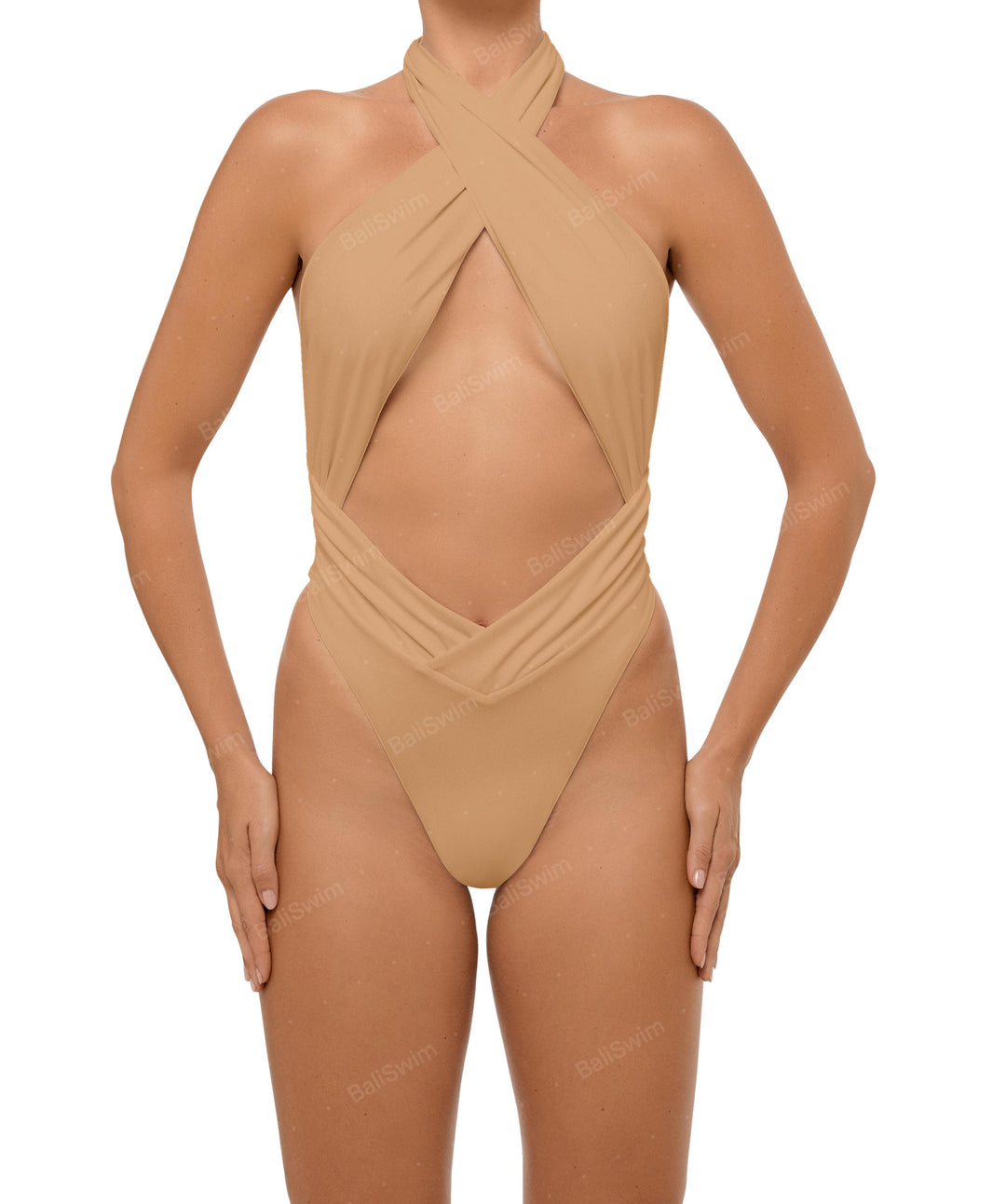 BSWS-S62 Halter Cutout Low Back One Piece