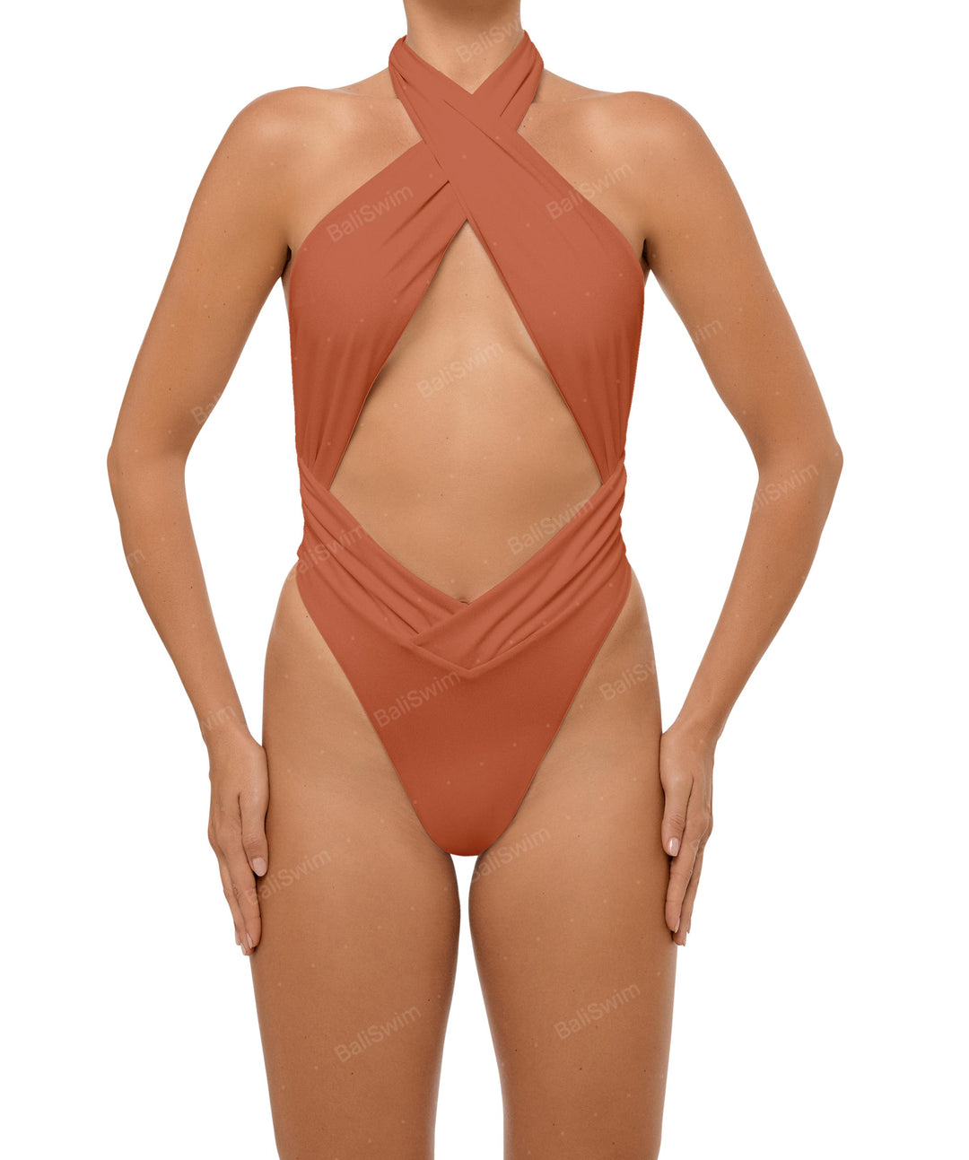BSWS-S62 Halter Cutout Low Back One Piece