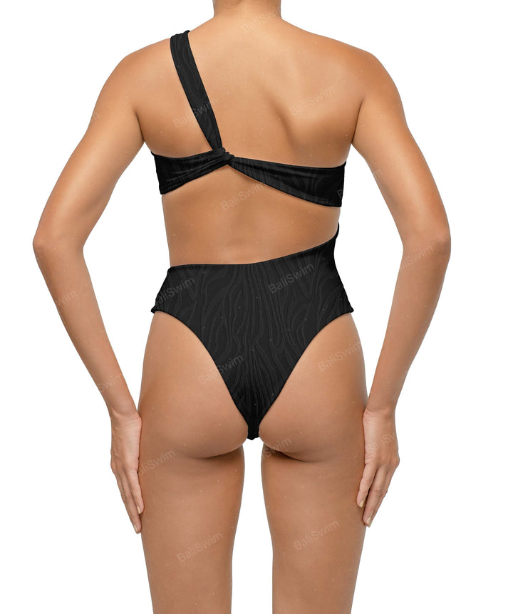 BSWS-S68 Asymetric Ruched One Piece