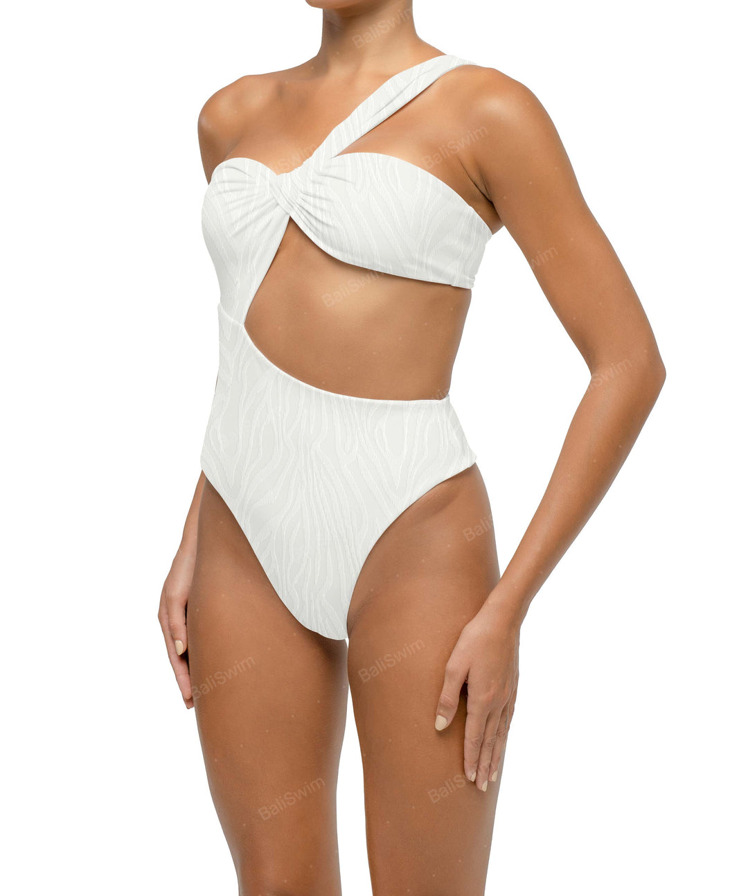 BSWS-S68 Asymetric Ruched One Piece