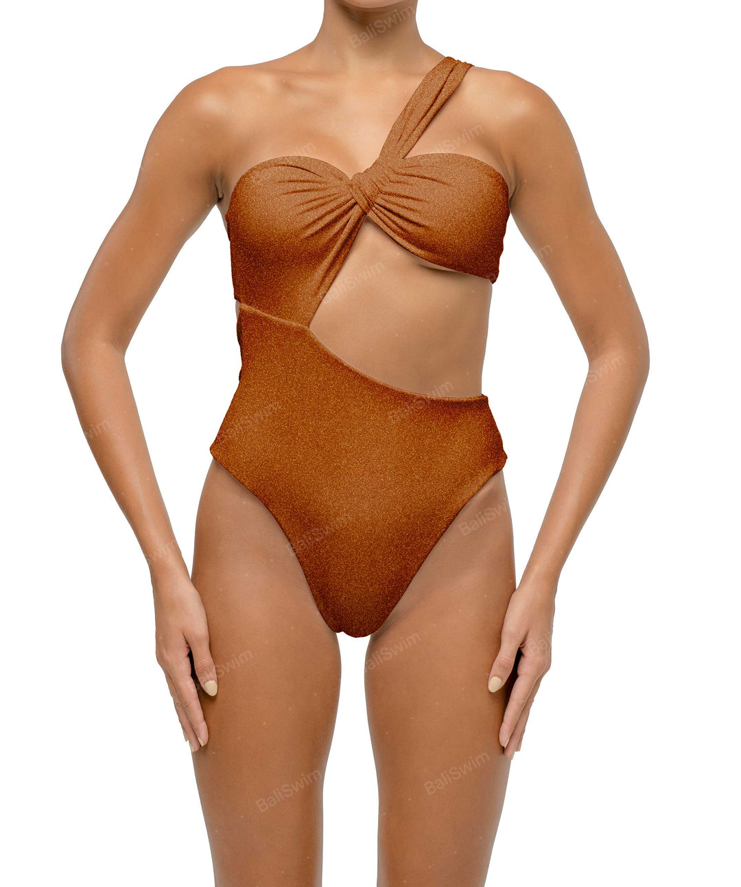 BSWS-S68 Asymetric Ruched One Piece