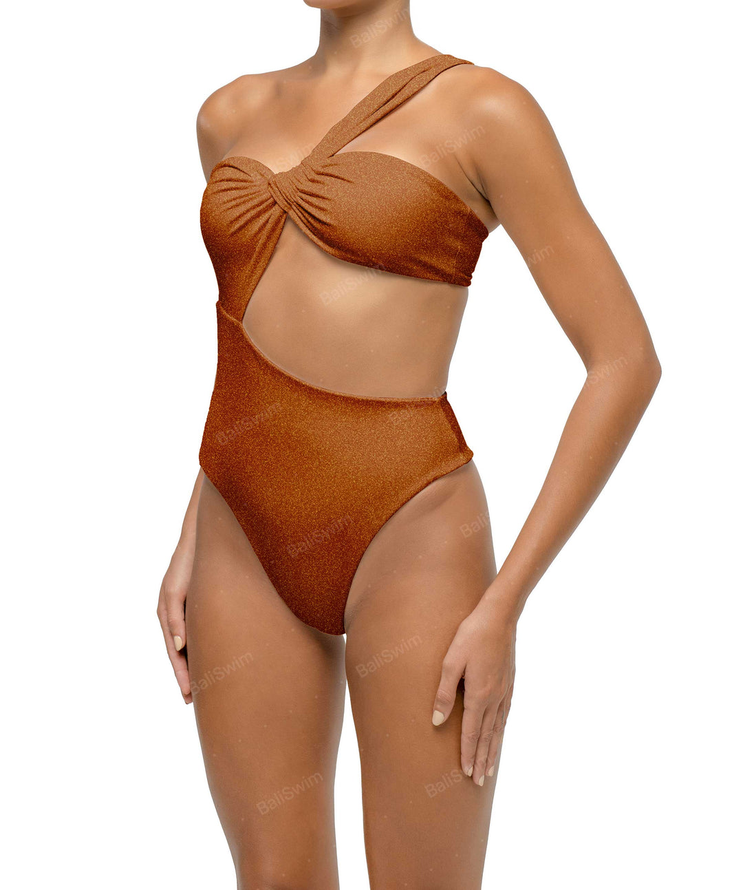 BSWS-S68 Asymetric Ruched One Piece