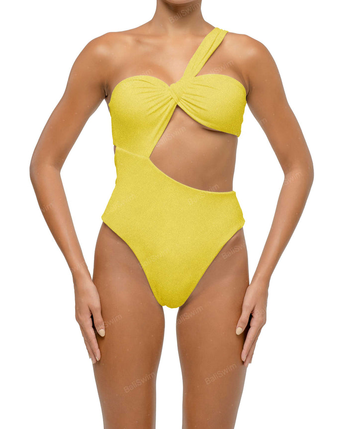 BSWS-S68 Asymetric Ruched One Piece