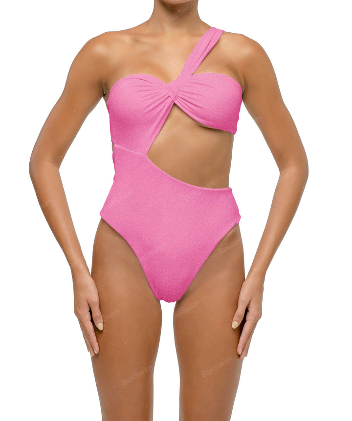 BSWS-S68 Asymetric Ruched One Piece