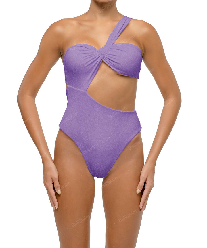 BSWS-S68 Asymetric Ruched One Piece