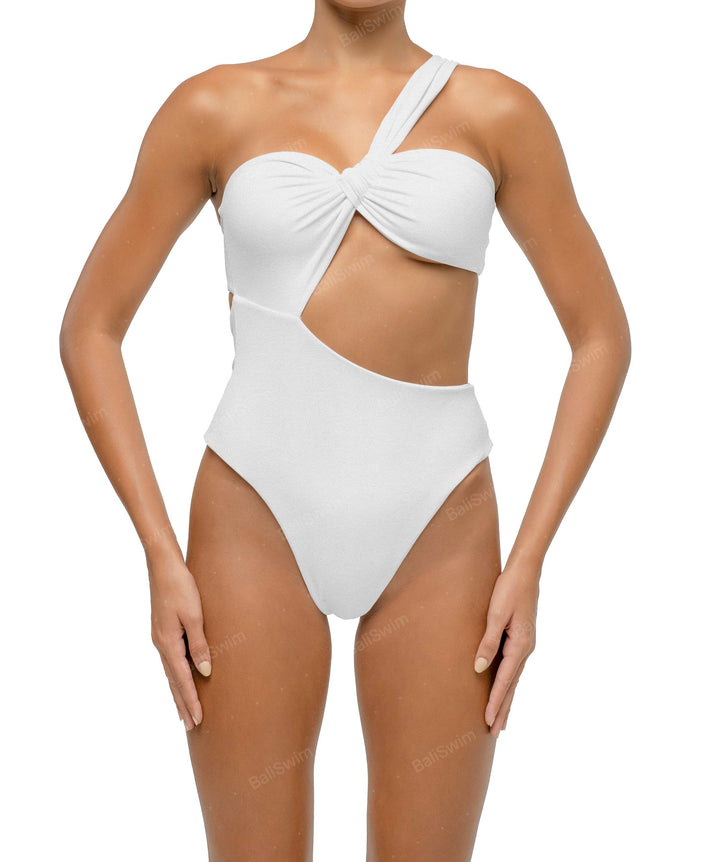 BSWS-S68 Asymetric Ruched One Piece