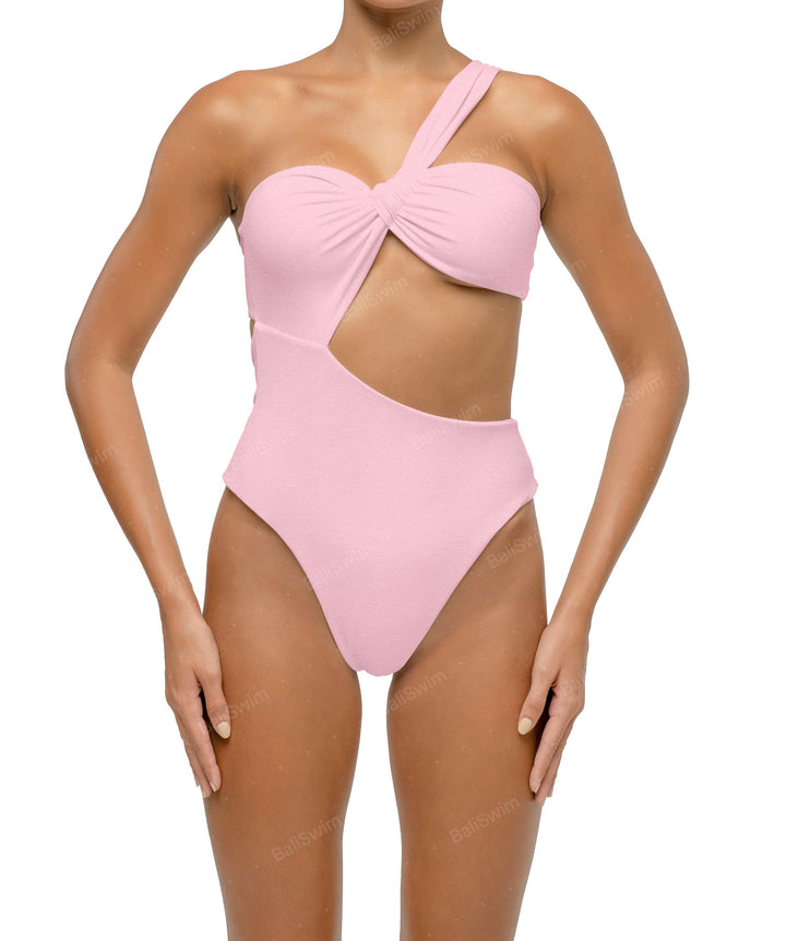 BSWS-S68 Asymetric Ruched One Piece