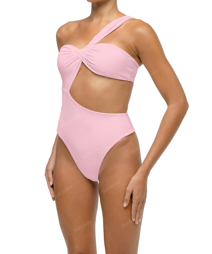BSWS-S68 Asymetric Ruched One Piece