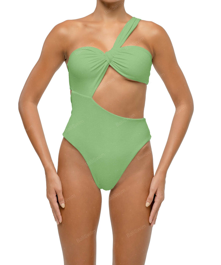 BSWS-S68 Asymetric Ruched One Piece